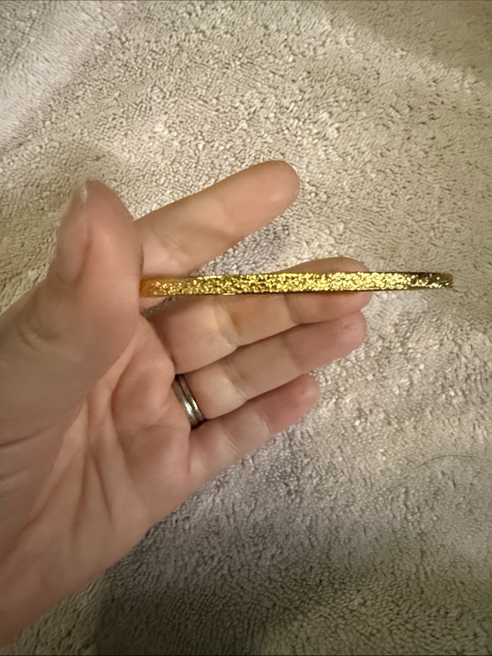 Monet Gold Glitter Hinged Bangle Bracelet